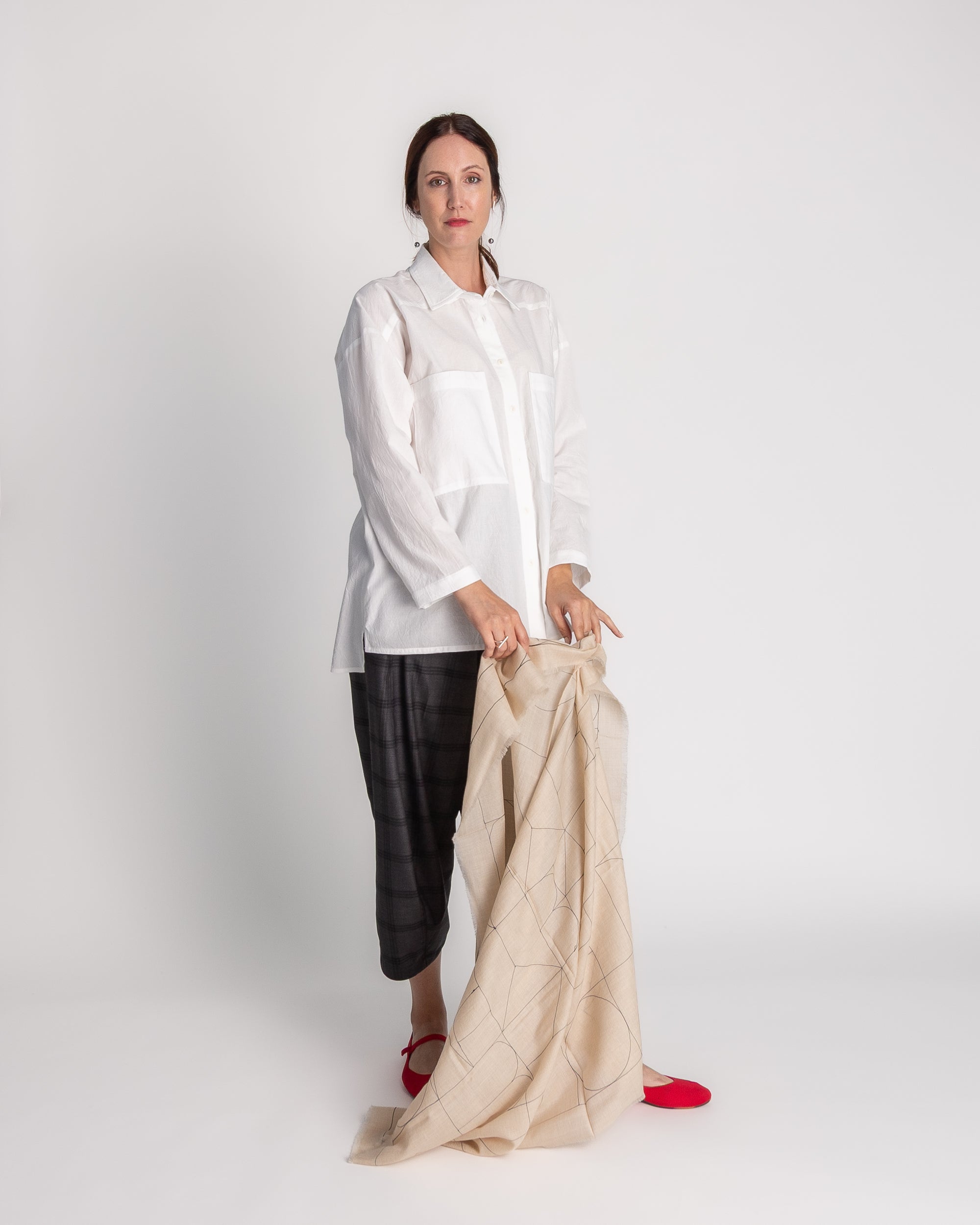 Big Shirt in White Japanese Crumpled Cotton