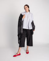 Band Collar Shirt in Cotton Stripe
