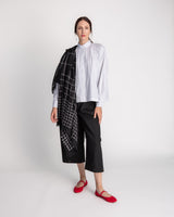 Band Collar Shirt in Cotton Stripe