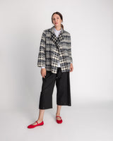 Slim Sweater Jacket in Black and Gray Nuno "Maru Maru" Wool