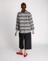Slim Sweater Jacket in Black and Gray Nuno "Maru Maru" Wool