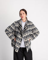 Slim Sweater Jacket in Black and Gray Nuno "Maru Maru" Wool