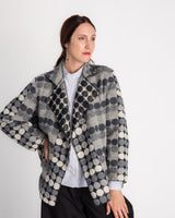 Slim Sweater Jacket in Black and Gray Nuno "Maru Maru" Wool