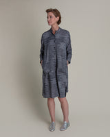 Japan Dress in Vintage Japanese Black and White Printed Silk
