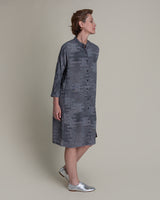 Japan Dress in Vintage Japanese Black and White Printed Silk