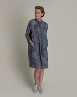 Japan Dress in Vintage Japanese Black and White Printed Silk