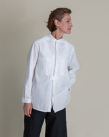 Sally Shirt in White Nuno "Crazy Stitches"