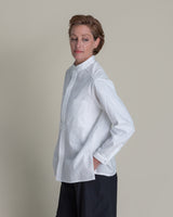 Sally Shirt in White Nuno "Crazy Stitches"