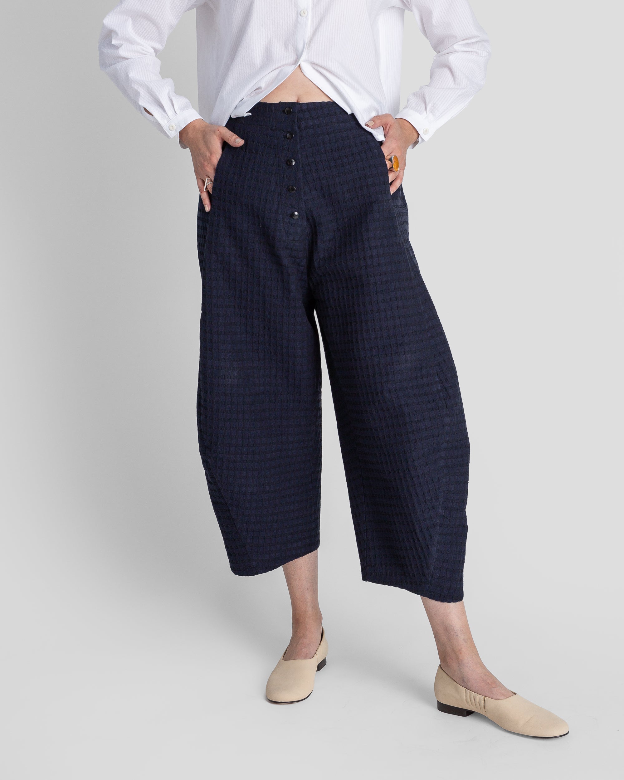 Paris Pant in Midnight Blue Nuno Cotton