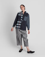 Sally Shirt in Vintage Japanese Indigo Cotton Ikat Mix