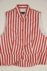 Peplum Vest in Vintage Japanese Silk Ikat