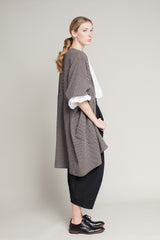 Wrap Vest in Wool Houndstooth