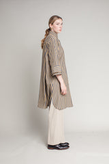 Double Cuff Dress in Japanese Cotton Stripe