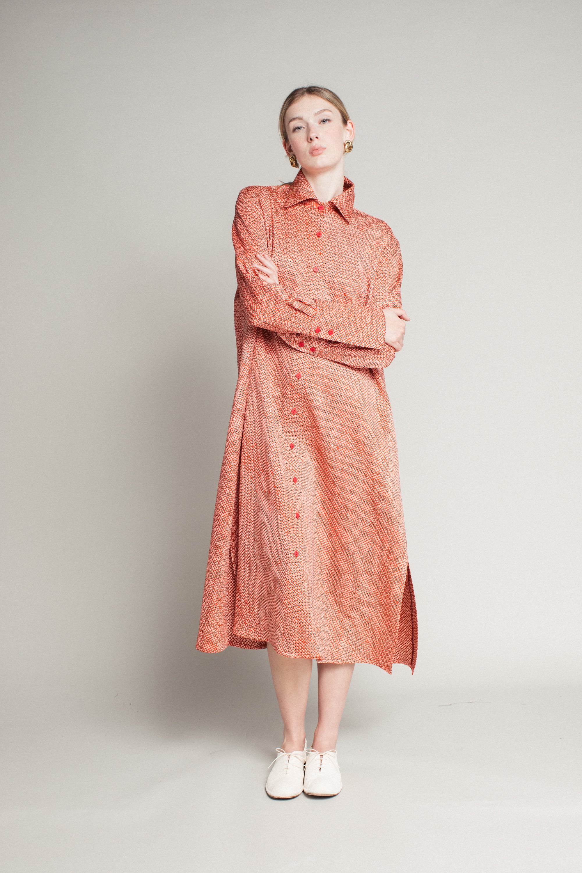 Ginza Dress in Vintage Japanese Silk Shibori