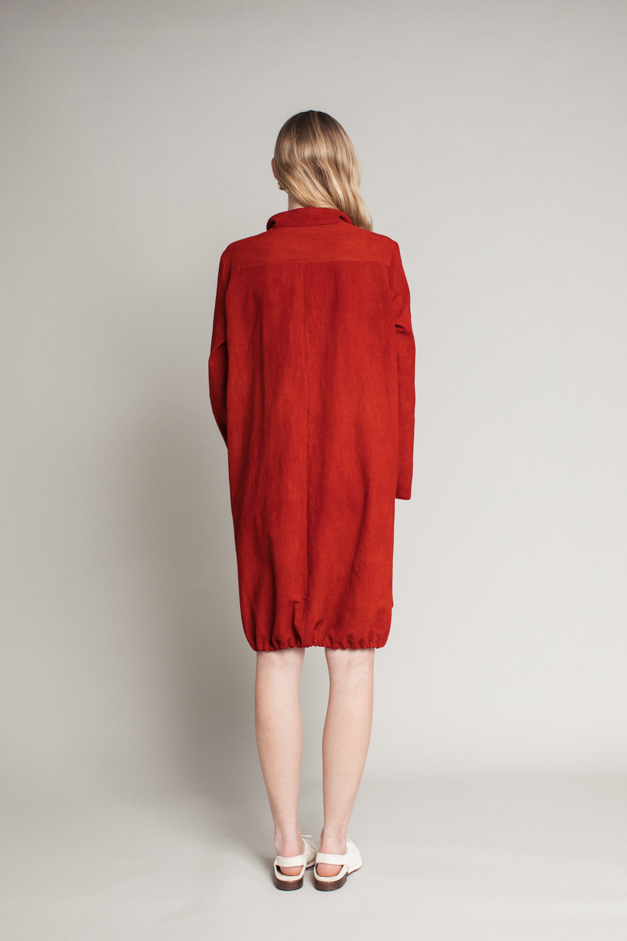 Drawstring Dress in Madder Cotton