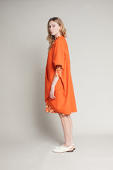 Wrap Vest in Orange Wool -Cashmere Blend