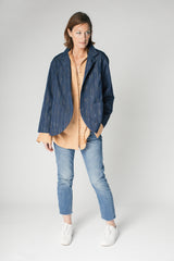 Christina Jacket in Vintage Japanese Dark Blue Silk