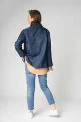 Christina Jacket in Vintage Japanese Dark Blue Silk