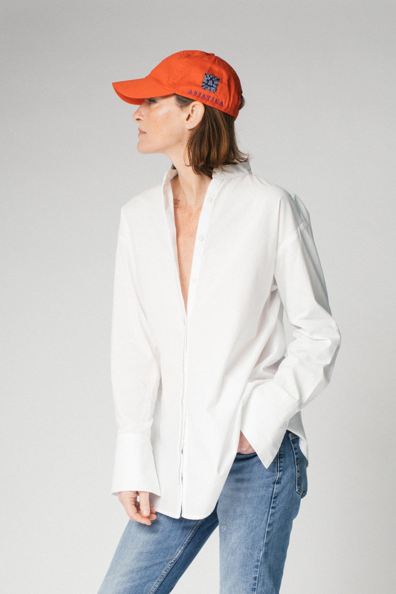 Madison Shirt in White Cotton