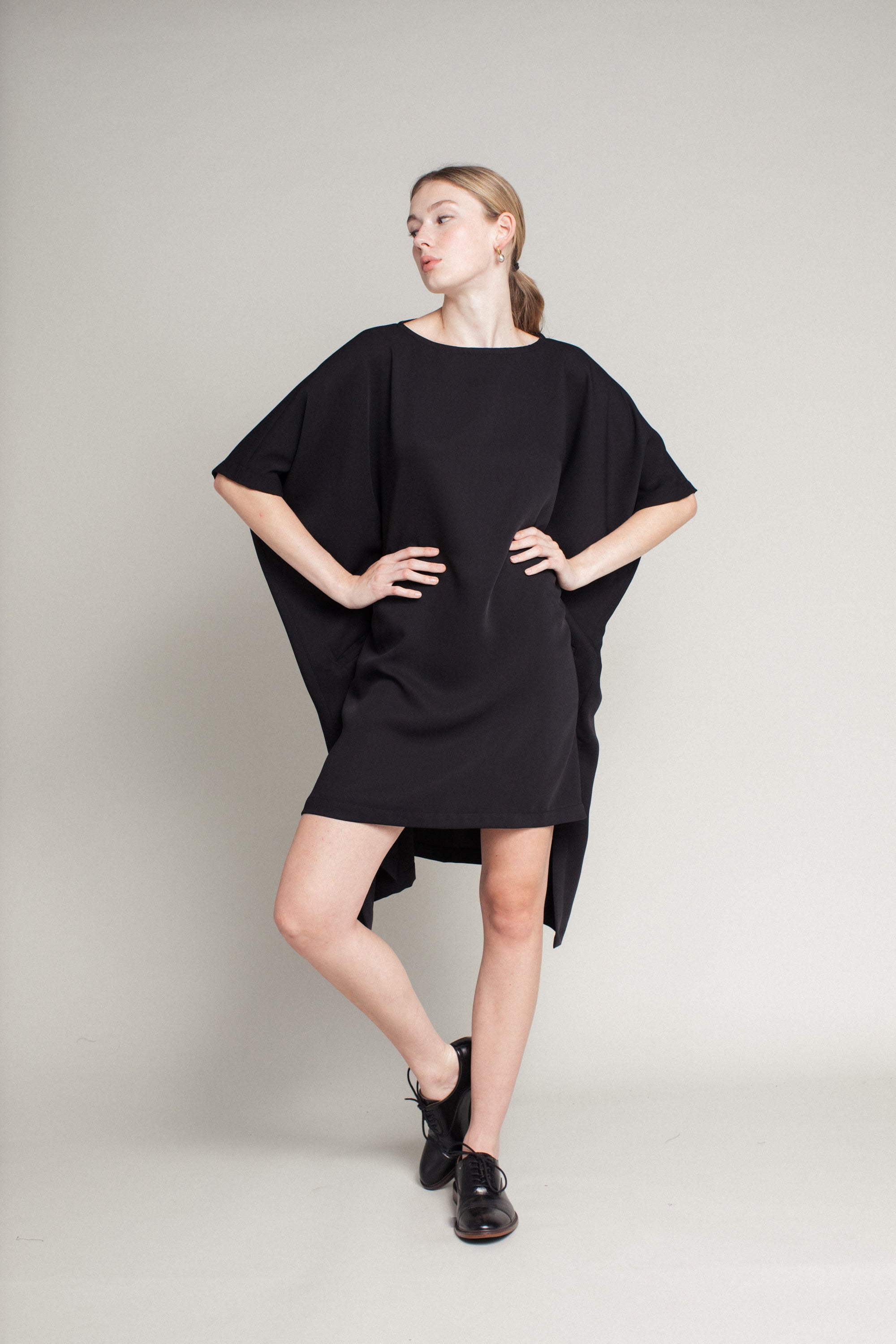 Easy Tunic in Black Crepe