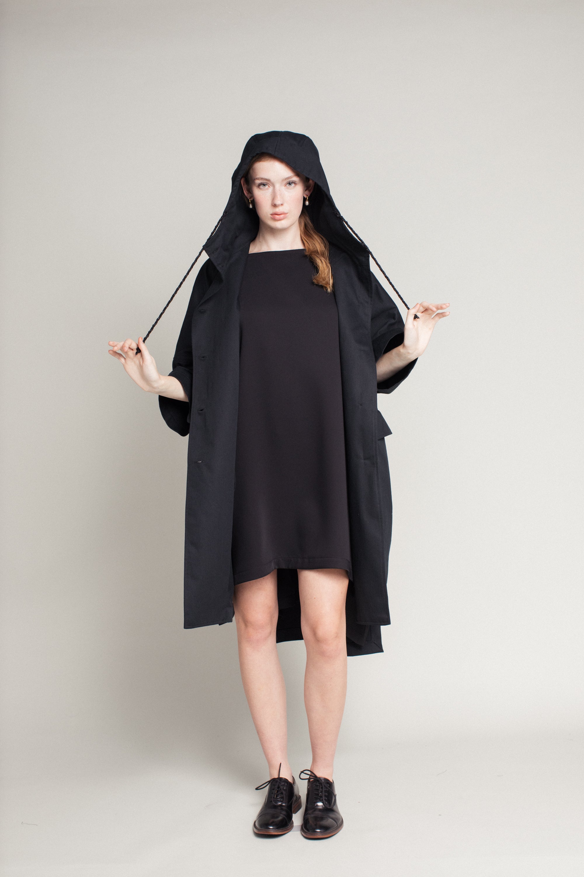 Poncho Coat in Cotton Twill