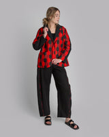 Christina Jacket in Vintage Red Japanese Silk Ikat
