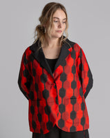 Christina Jacket in Vintage Red Japanese Silk Ikat
