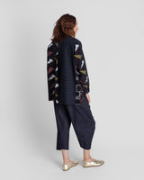 Sally Shirt in Vintage Japanese Dark Indigo Cotton Ikat Mix