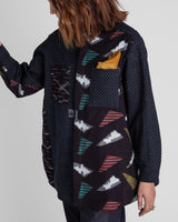 Sally Shirt in Vintage Japanese Dark Indigo Cotton Ikat Mix