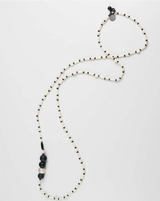 Long Beaded Black and White Necklace