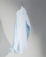 Long Shibori Shirt in Pale Blue Japanese Linen