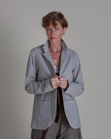 Slouchy Christina Jacket in Striped Wool and Silk Seersucker