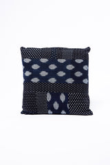 Patchwork Pillow in Vintage Japanese Indigo Cotton Ikats No. 6