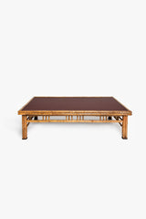 Bamboo Framed Lacquer-Top Table