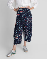 Paris Pant in Colorful Vintage Japanese Coton Indigo Ikat Mix