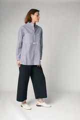 Sally Shirt in Blue Striped Shirting