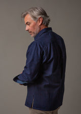 Brad Shirt in Japanese Indigo and Vintage Cotton Detail