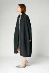 Cocoon Coat in Charcoal Wool Cashmere Blend