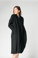 Cocoon Coat in Charcoal Wool Cashmere Blend