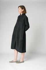 Cocoon Coat in Charcoal Wool Cashmere Blend