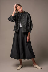 Belle Skirt in Black Cotton Poplin