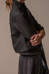 Bijou Jacket in Vintage Silk Pinstripe