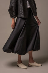 Belle Skirt in Black Cotton Poplin