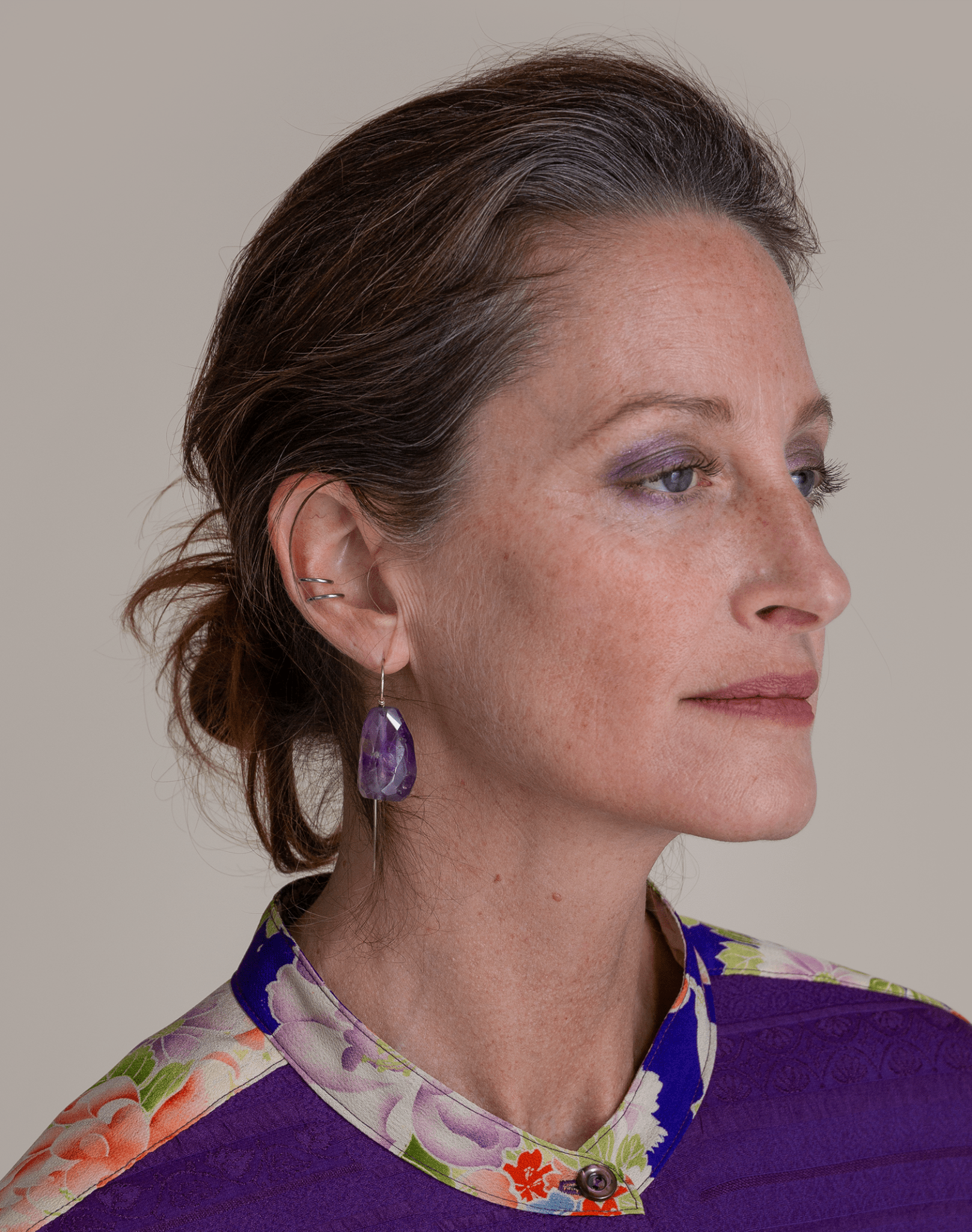 Amethyst and White Gold Earrings