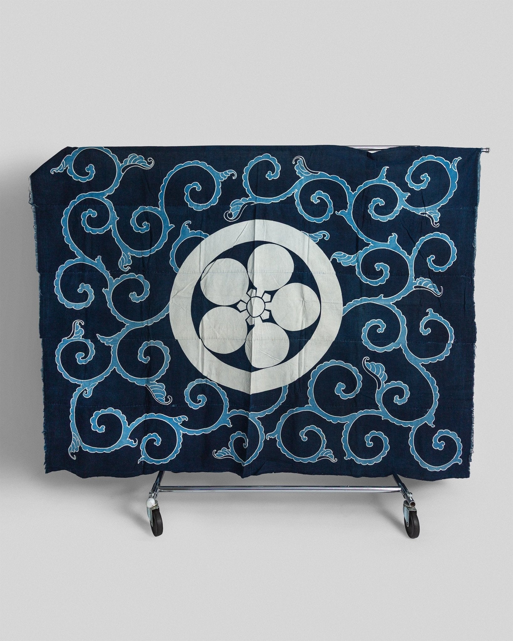 Antique Japanese Indigo Futon Cover with Mon and KarakusaAntiques