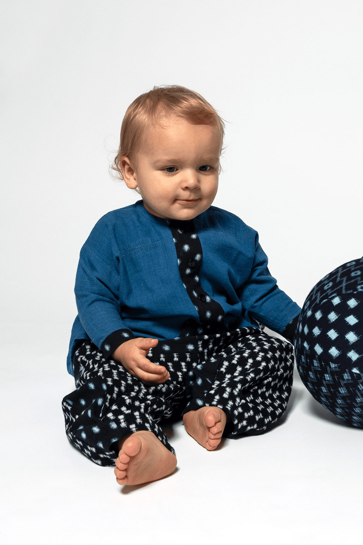 Arai Pant in Vintage Japanese Indigo Ikat Mix - 02