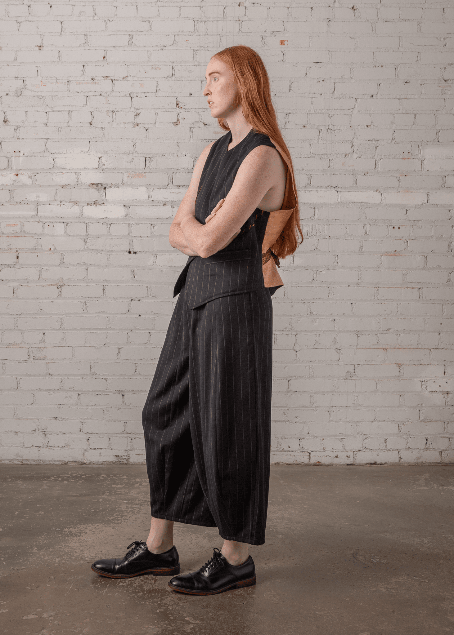 Arai Pant in Wool Pinstripe