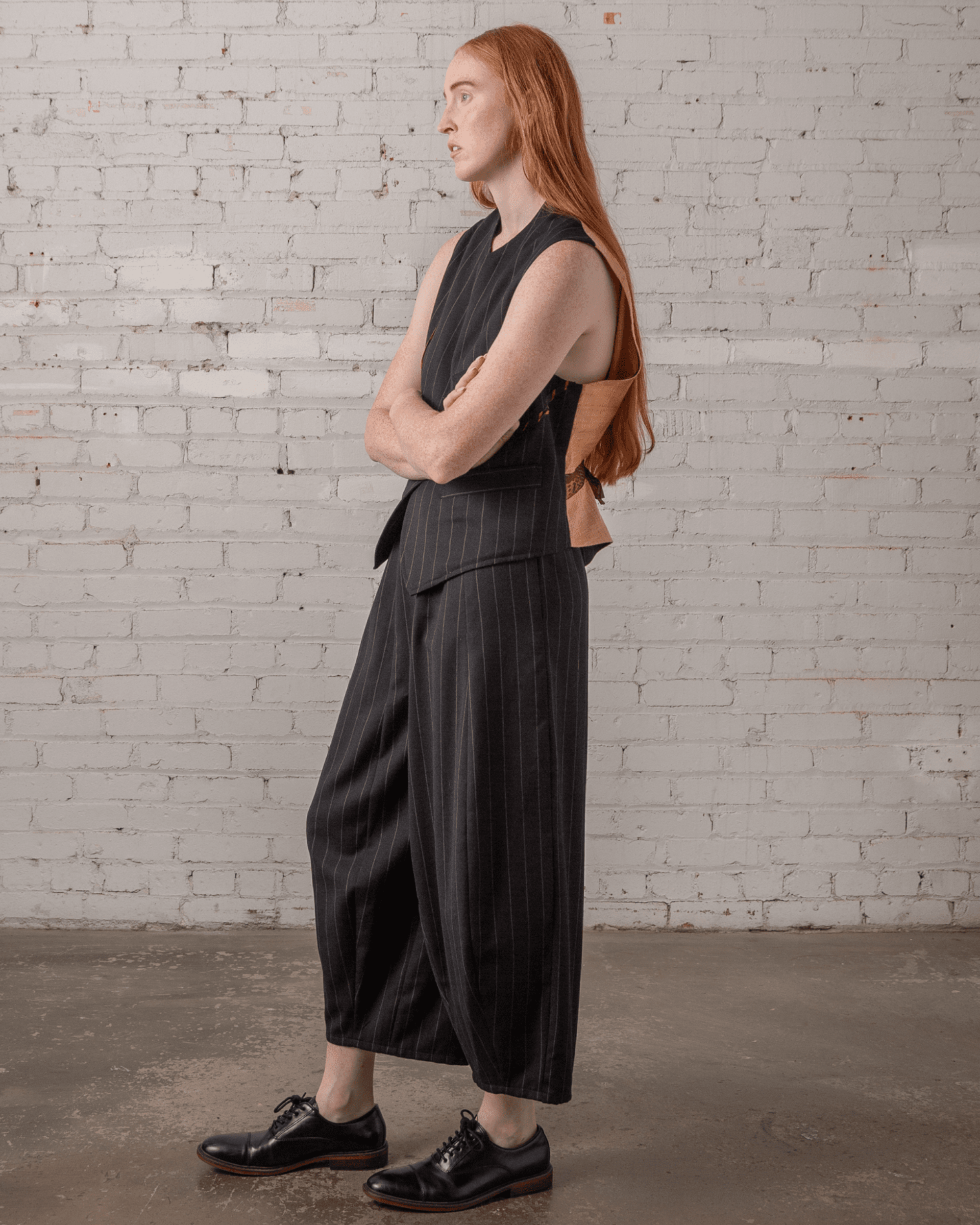 Arai Pant in Wool Pinstripe