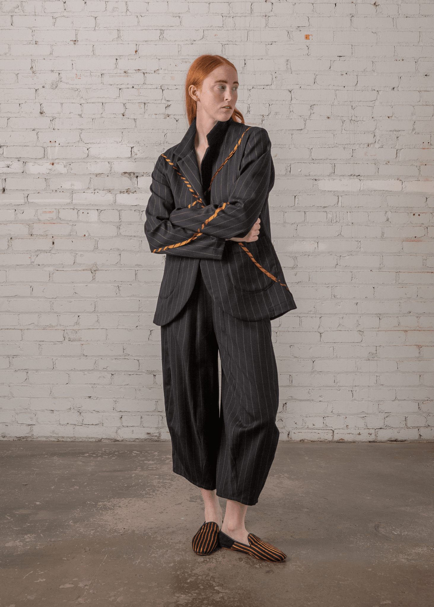 Arai Pant in Wool Pinstripe