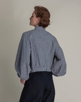 Balloon Bomber in Seersucker Cotton Gingham.Bomber Jackets